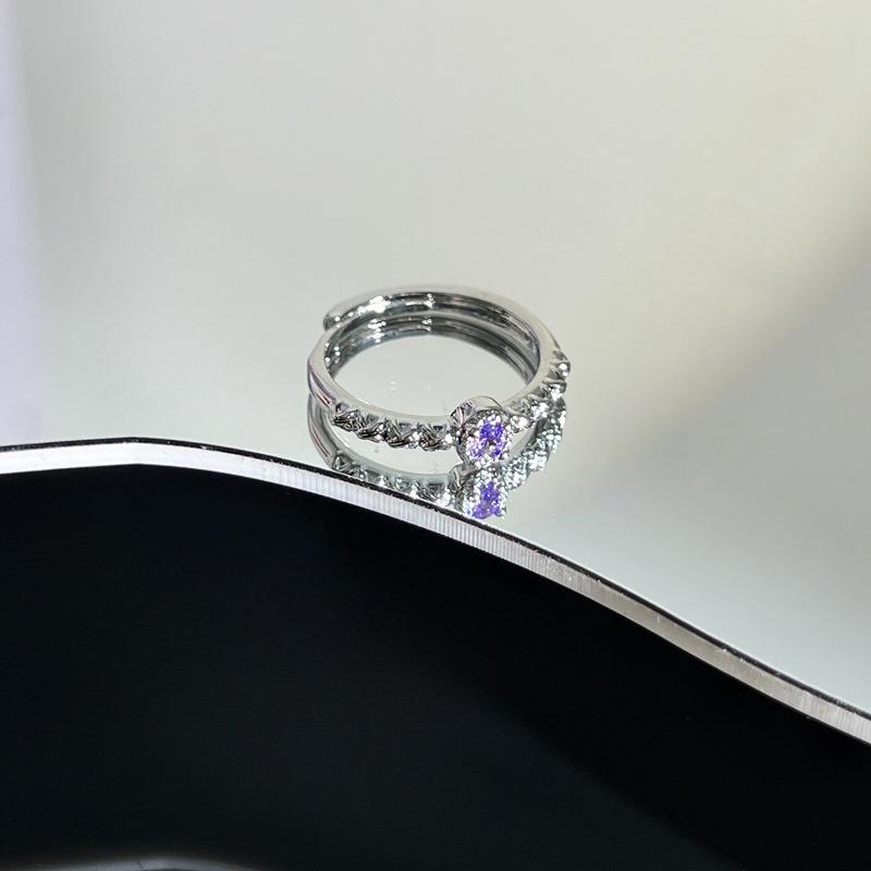 

Hot Selling Classic Purple Stainless Steel Rings for Women s Exquisite Advanced Sense Light Luxury Sweet Cool Niche