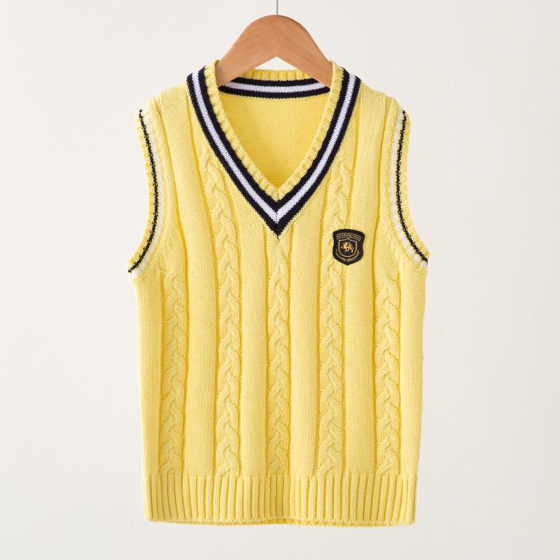 Kinder Preppy Stil Baumwoll-Pullunder - Frühling/Herbst Schul- oder Kindergartenuniform