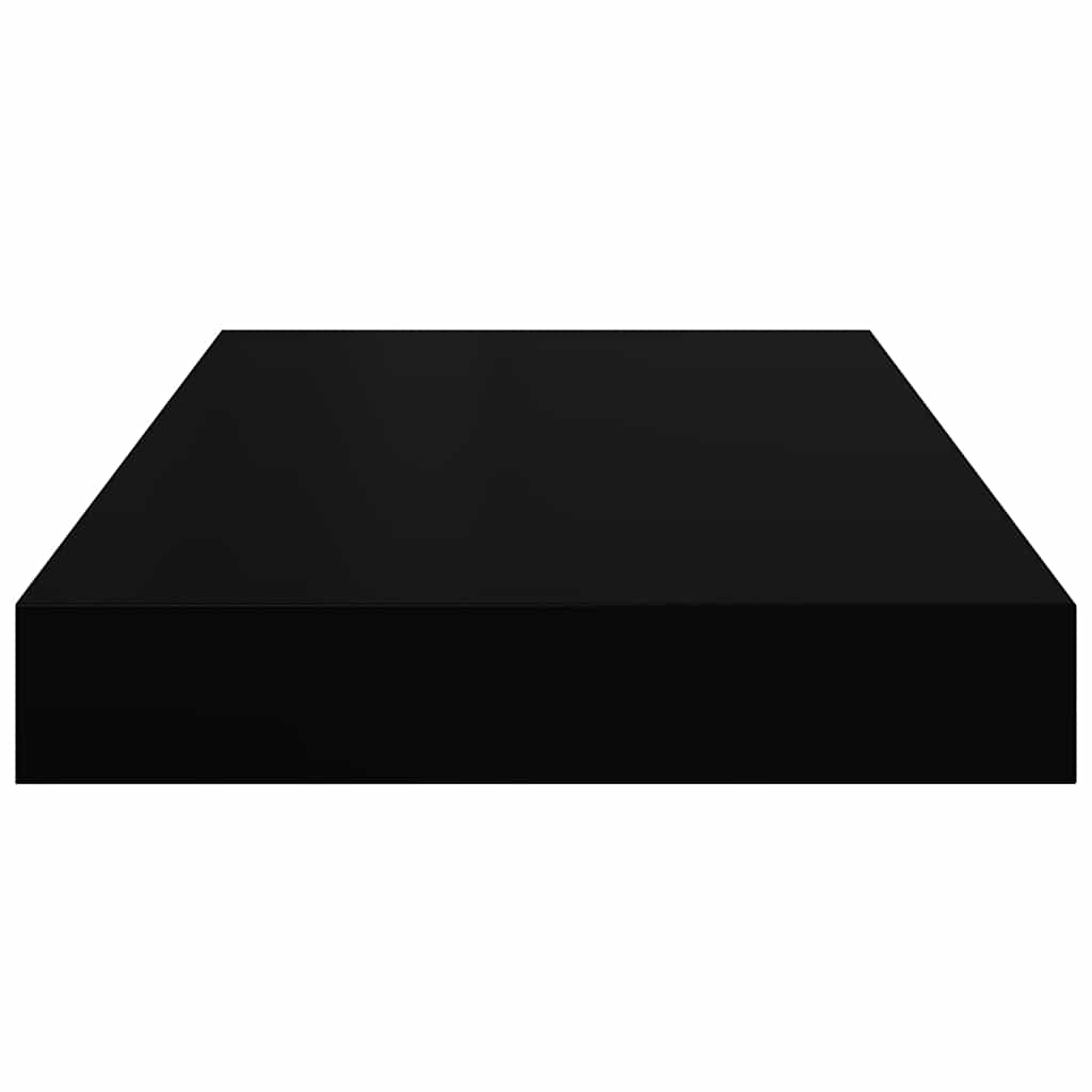 Schwebende Regale Set 4 Stück. Hochglanz Schwarz 40 x 23 x 3,8 cm MDF