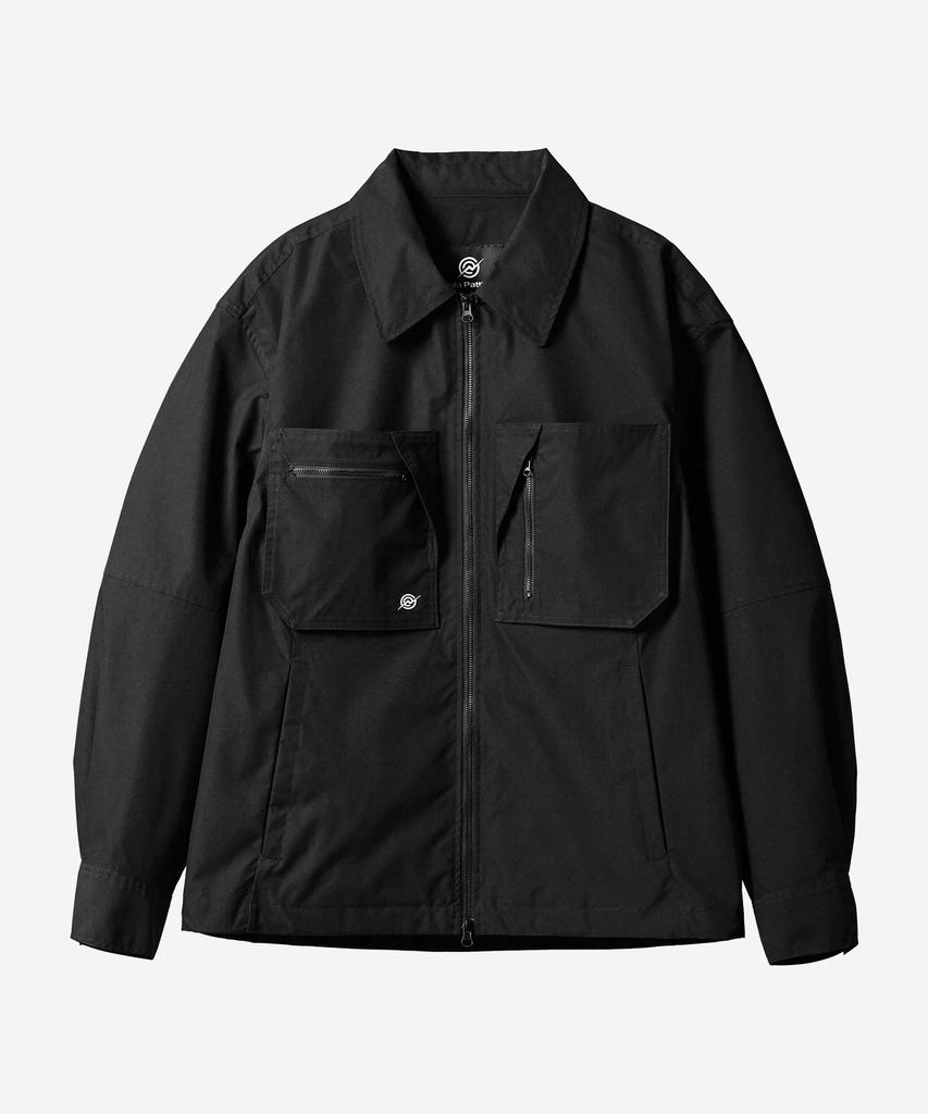 Kalapatthar Poly Cotton Zip Shirts Jacket - Black
