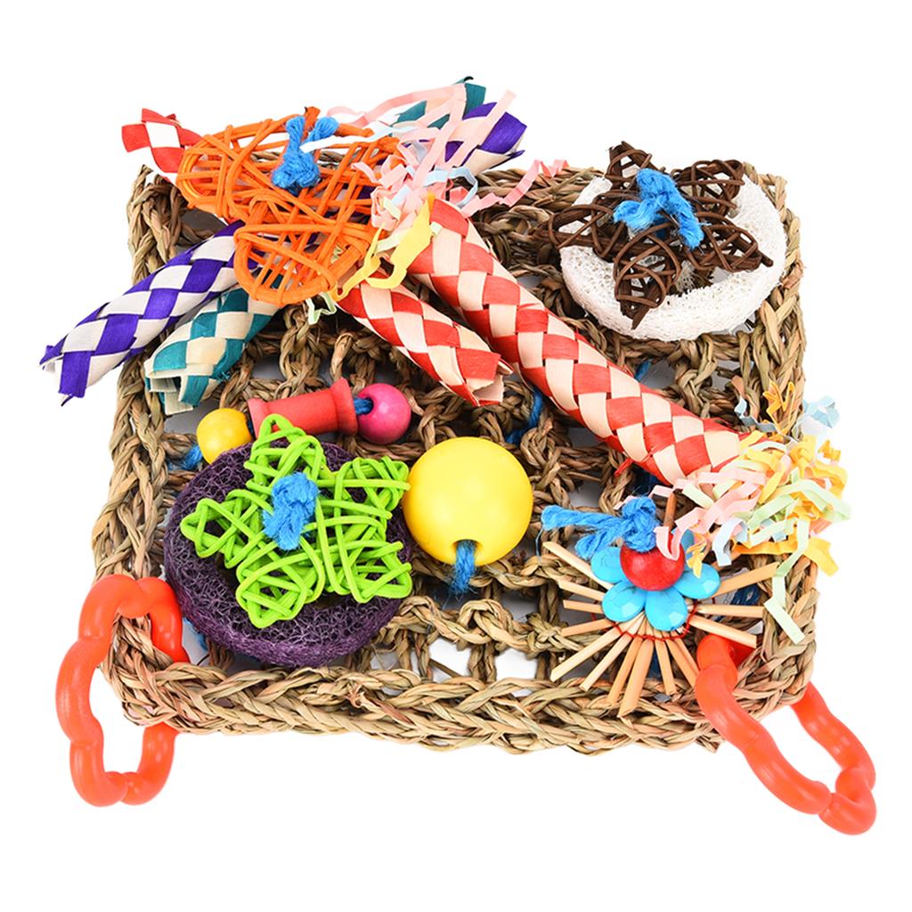 Bird Climbing Net Colorful Loofah Parrot Chewing Toy for Pet Birds Little Parrots