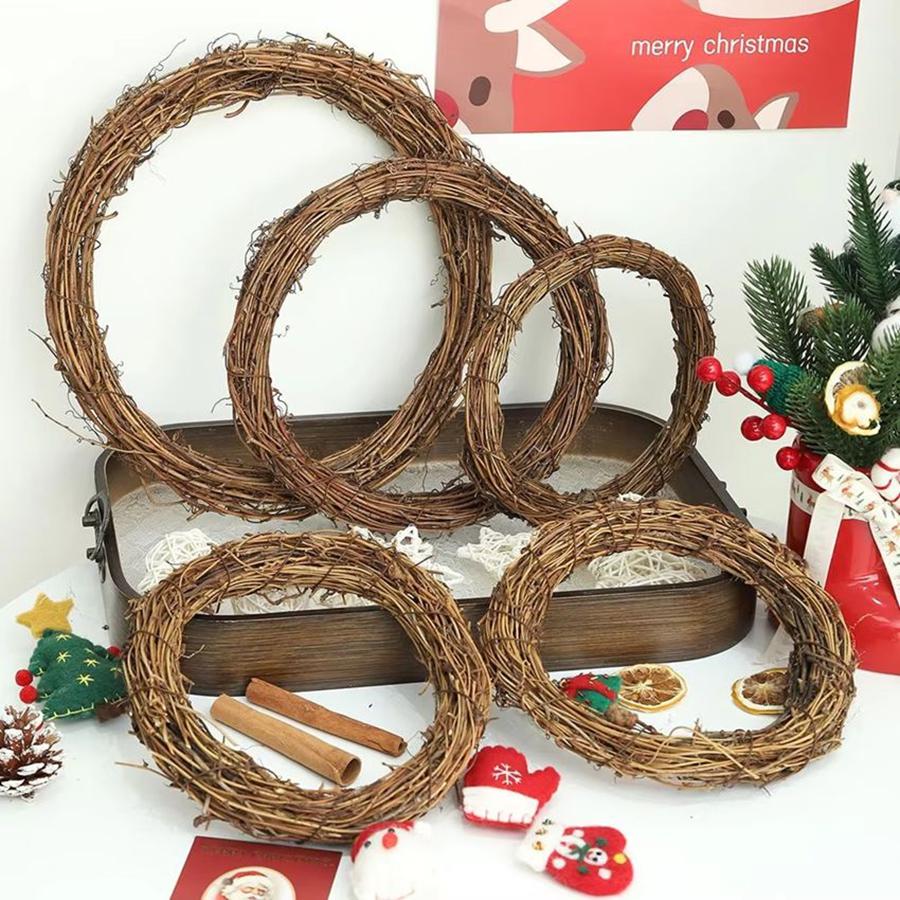 10cm/15cm/20cm Artificial Vine Frame Home Wedding Frstival Christmas Outdoor Garden Decora DIY Gift Wreath Hanging Ornament Prop