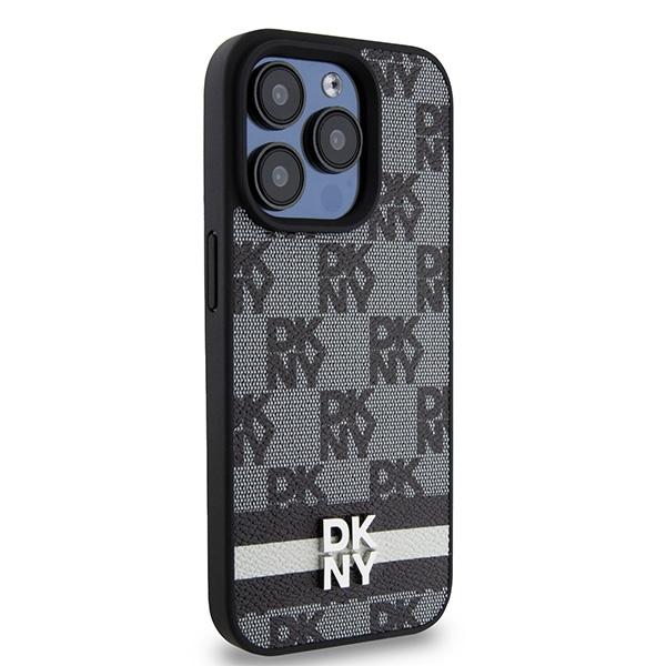 Dkny Dkhcp15Lpcptssk Iphone 15 Pro6.1 Czarny/Black Hardcase Leather Checkered Mono Pattern & Printed Stripes