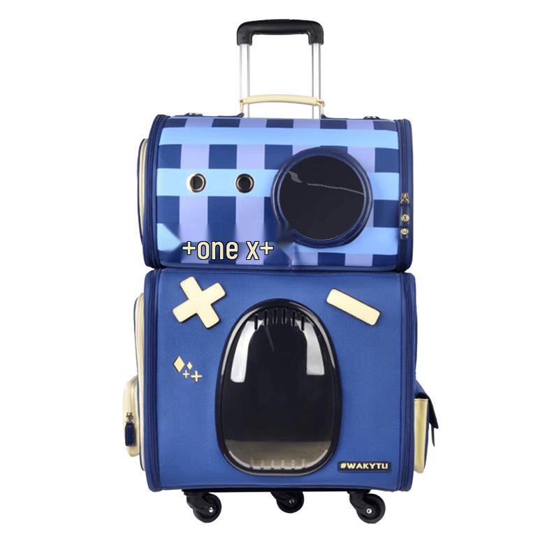 WAKYTU Pet Travel Trolley Carrier Backpack
