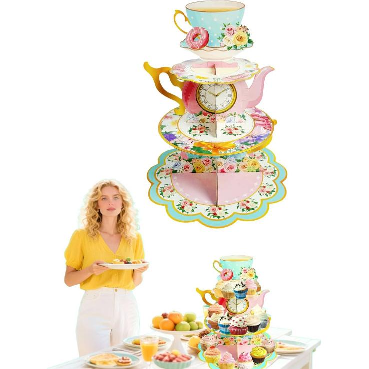 3 Tier Butterfly Cupcake Stand,Suitable for Butterfly Themes – Easy to Assemble& Reble(1Butterfly)