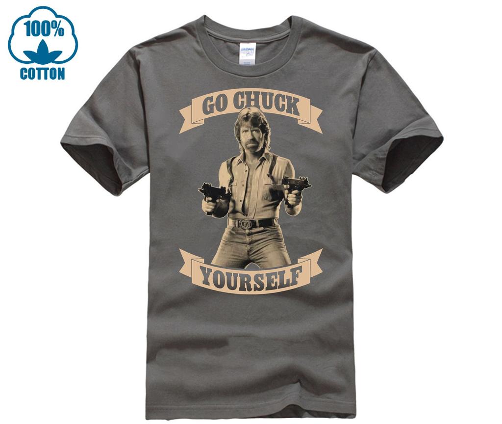 Chuck Norris Go Chuck Yourself Tshirt 2026 Summer Unisexs Womens Hip Hop Fashion Cotton Oversized Tshirt Street Y2K