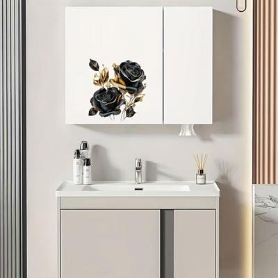 Two Black and Gold Roses Pack Vinyl Decal Sticker, Waterproof Poly Beer Covered for Cars, Laptops and Smooth Surfaces A047