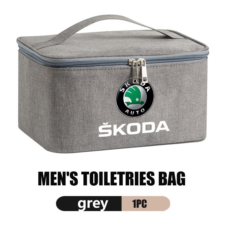 AAABT1 Auto Kulturtasche Wasserdichte Reise Wasch Aufbewahrungstasche Kosmetik Beutel Für Skoda Kamiq Karoq Octavia 2 3 Rapid Scala Kami Fabia VII