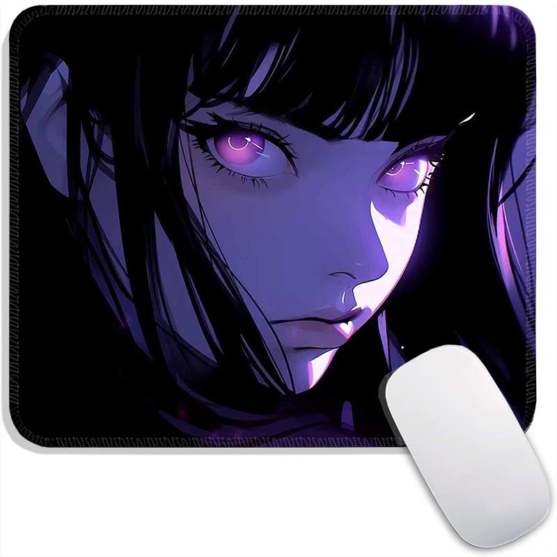 Standard Mouse Pad Purple Anime Grils Gamer Cabinet Small Gaming Mousepad Travel Mouse Mat Plymouth Non-Slip Office Mousemats