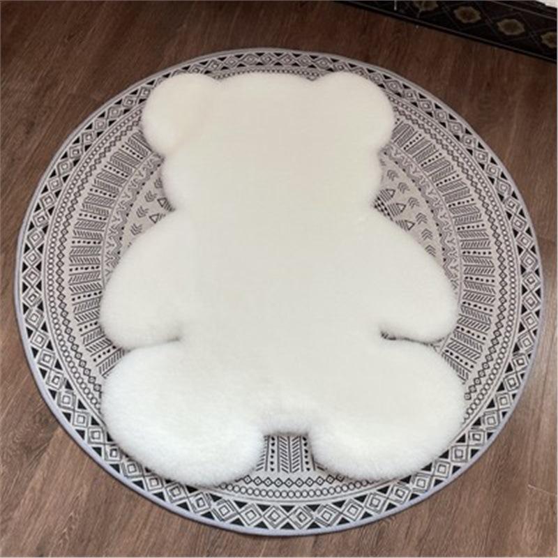 

Adorable Bear Plush Rug: Decorative Mat for Girls Bedroom or Kids Room 45*60cm білий