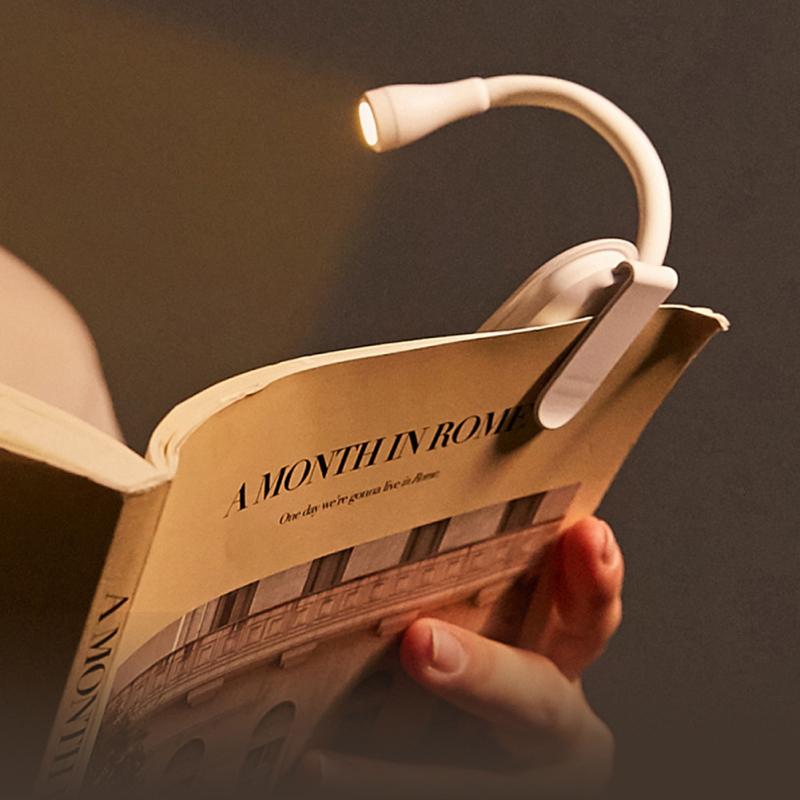 Rechargeable Book Reading Light Lamp LED Reading Light With Clamp 360°Adjustable Neck 3-Color