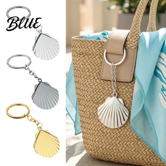 Zinc Alloy Key Holder Beach Shell Keychain Shape Metal Decorative Backpack Charms Ring Handbags Backpacks Car Chain Theme Keychain