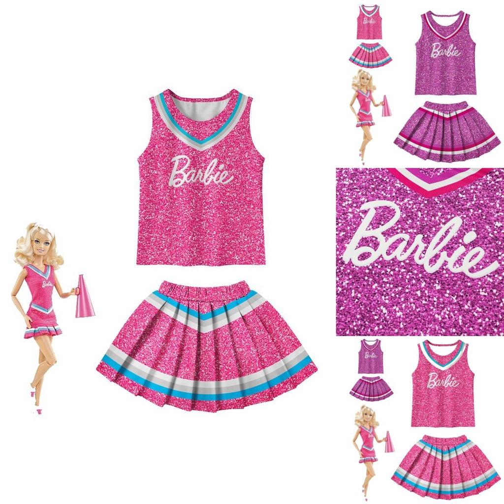 Barbie The Movie Purple Polyester Fiber Cosplay Dress For Kids Sizes)
