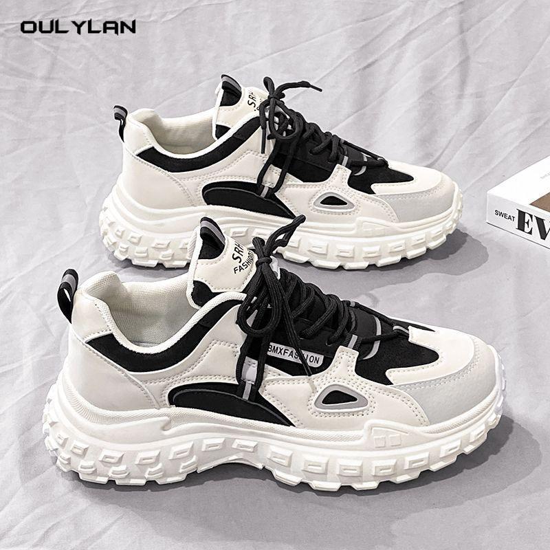 Little White Shoes Trend All Match Thick Sole Sports Leisure Running Shark Shoes Spring Men's Shoes New Breathable