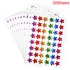 30/10Sheets Star Dot Heart Stickers Kids Birthday Party Favors Glitter Adhesive Sticker Reward Chart Labels Gift DIY Decoration