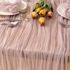 1/5PCS Gauze Cheese Table Runner Boho Rustic Farmhouse 40x270cm for Wedding Party Baby Shower Birthday Home Decor Holiday Decora