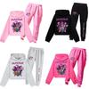 Kpop Demon Hunters Pattern Children Hoodie And Pants Set With Cotton Fabric For Active Kids