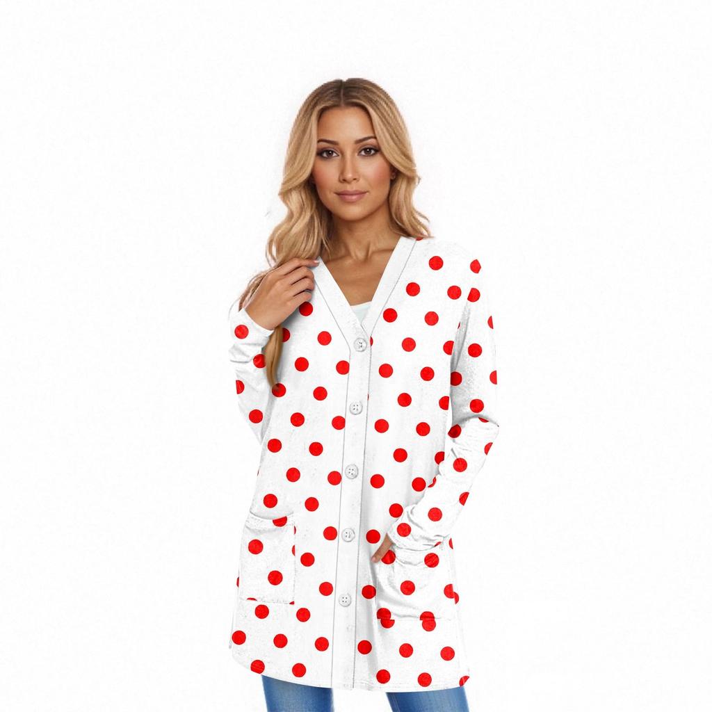 Cardigan da Donna a Maniche Lunghe Giacca Casual con Tasche Top
