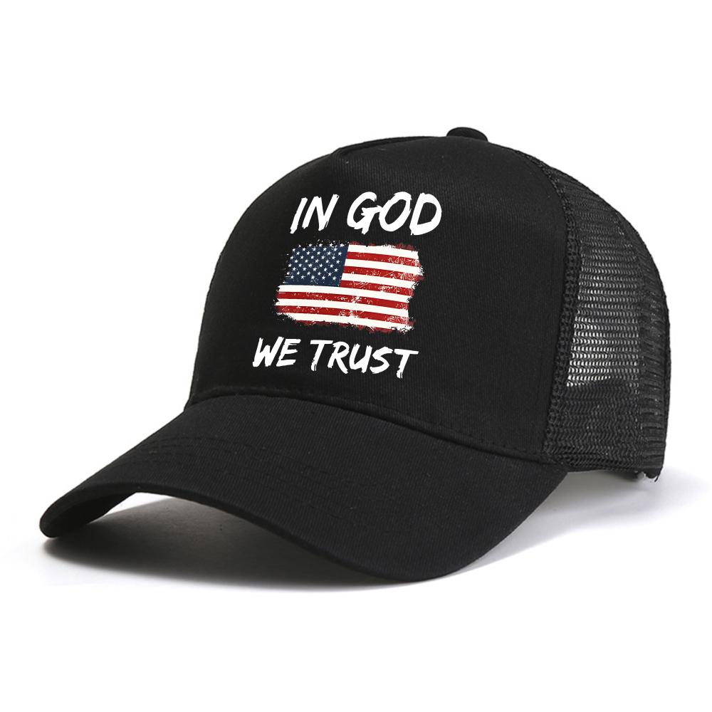 In God We Trust' US Flag print baseball cap for Men Casual breathable Snapback hats fashion summer adjustable Visor sports hat