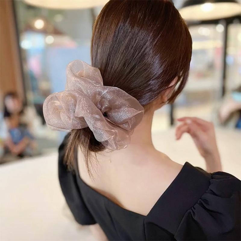 Large Mesh Hair Ring Women's Korean Style Simple Fashion Scrunchie Hair Accessories