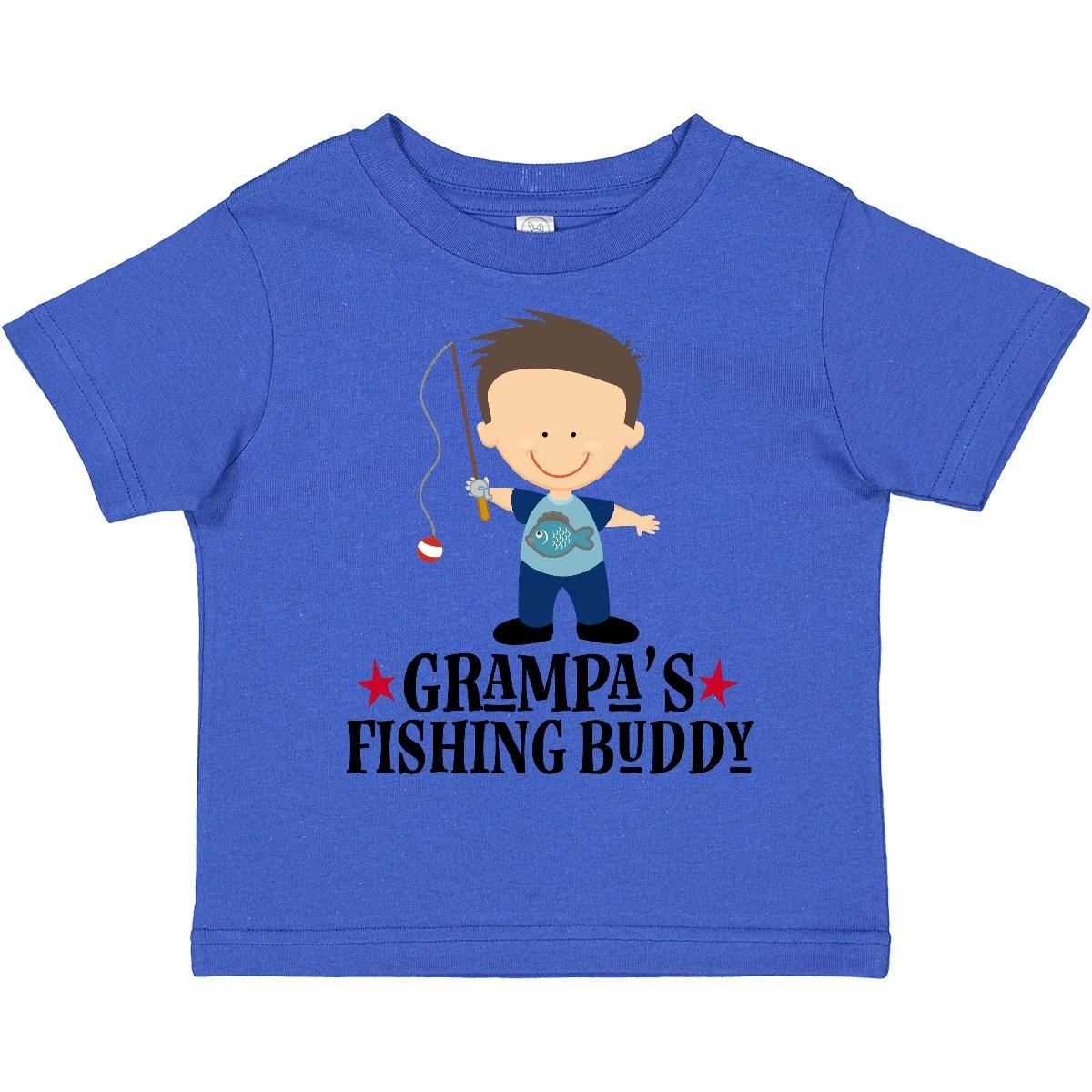 Inktastic Grampa Fishing Buddy Boys Toddler T-Shirt Future Little Fisher From 100