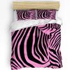 Zebra Stripes Black Pink Bedding Set 3pcs Boys Girls Duvet Cover Pillowcase Kids Adult Quilt Cover Double Bed Set Home Textile