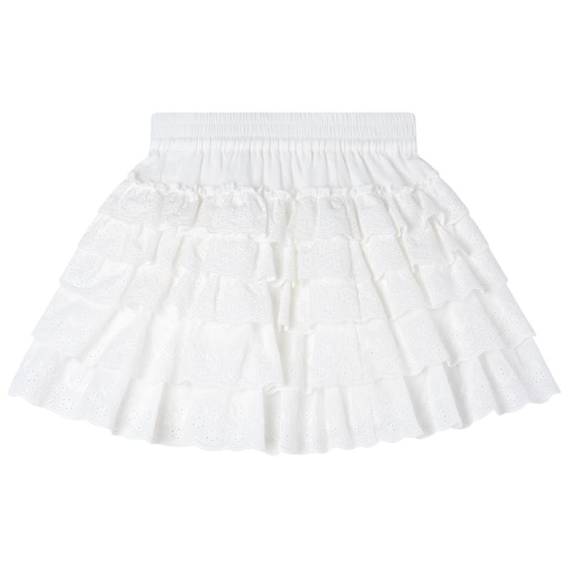 Mucmukn Girls Embroidered Ruffle Skirt 160CM