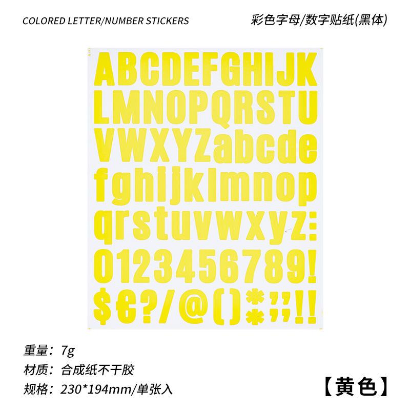 1 pc Large size Colours Numeric Letter Stickers Adhesive DIY Diary Album Scrapbooking Material handmade Junk Journal Supplies