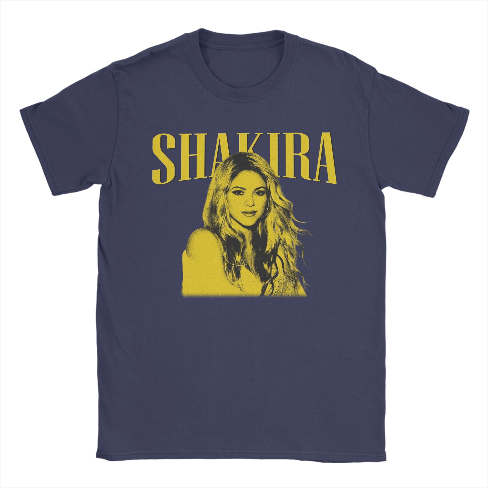 

Vintage Pop Singer Shakira TShirts for Unisex Round Neck Pure Cotton T Shirt Short Sleeve Tee Shirt Plus Size Tops 4XL
