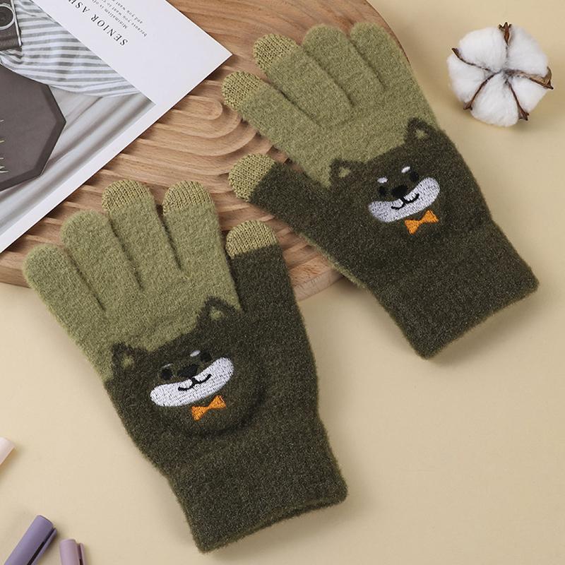 

Зимние женские перчатки с толстым и теплым сенсорным экраном милые и способные