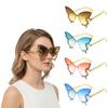 Luxury Tint Color Butterfly Sunglasses Rimless Frame Flash Style Cat Eye Sunglasses UV Protection Rimless Sun Glasses for Women