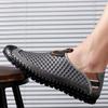 Large Size 38-48 Fashion Men's Summer Leather Breathable Casual Driving Shoes Loafers Flat Sandals Sports Sandals