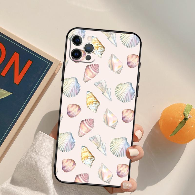 Seashell Shell Sea Art Funda Case For iPhone 16 Pro Max 15 14 11 12 13 Pro Max Mini XR 16e 16 15 Plus Phone Cover