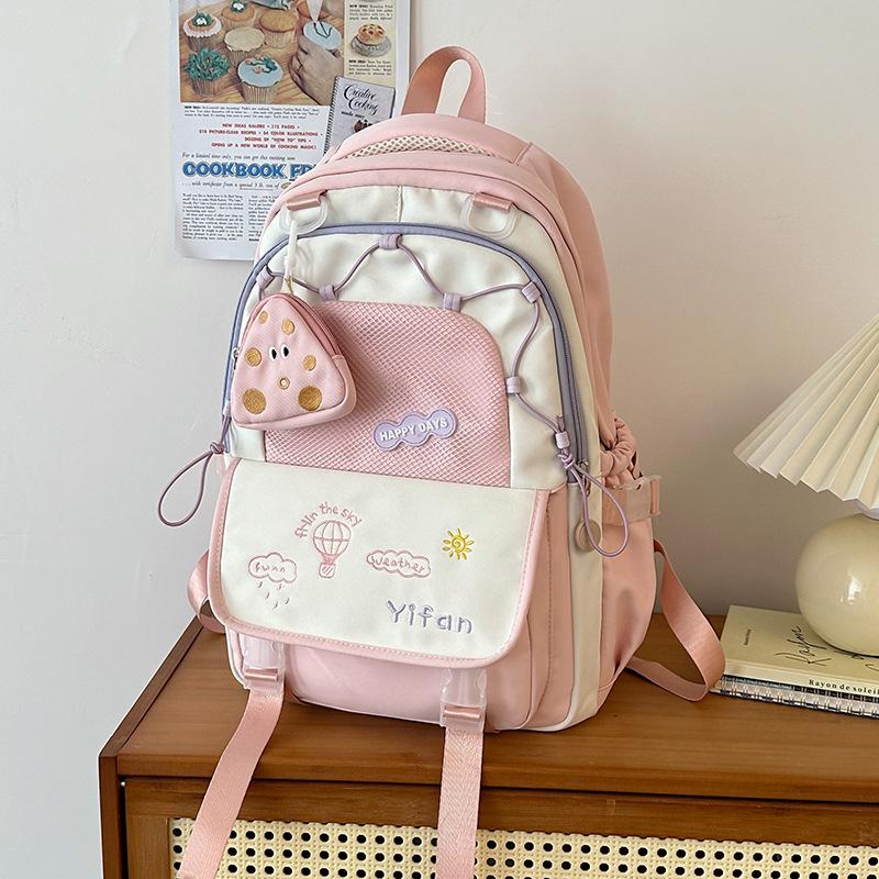 Schoolbag schoolbag for girls and primary school students in grades 3 to 6 to reduce the burden and protect the spine.