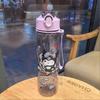 Cartoon Straw Water Bottle 800ml Large Capacity