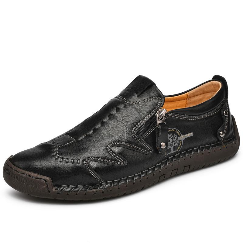 2023 Men s Large Size Leather Slip-on Casual Shoes – Handmade, Breathable, Business Loafers for Spring and Autumn 41