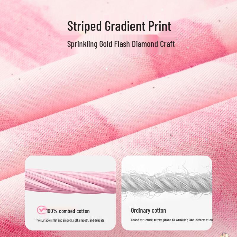 Girls' Pure Cotton Sequin Stripe Long-Sleeve T-Shirt