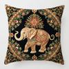 Floral Print Elephant Cushion Cover Vintage Pattern Throw Pillow Cover  Sofa Decoration