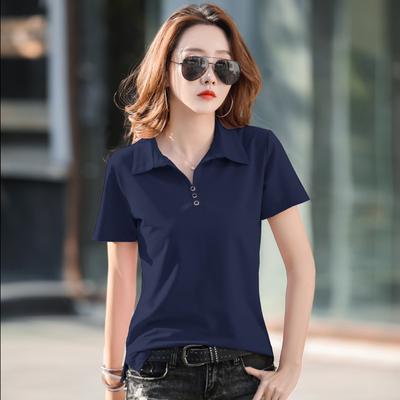 Lapel Short-sleeved T-shirt Loose Casual Top