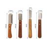 Pet Mat Tangles Removing Stripping Knife Stainless Steel Tool with Wooden Handle for Long Hair Cat Dog Grooming