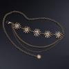 Catena da vita in metallo a girasole multistrato regolabile per donna