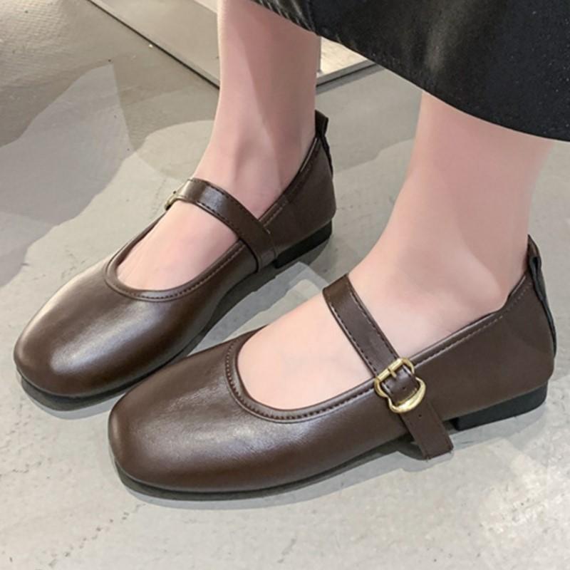 Fashion Shoes Woman 2025 Soft Sole Female Footwear All-Match Retro Comfortable Moccasin Dress Summer Flat Mary Janes Retro Daily Wear