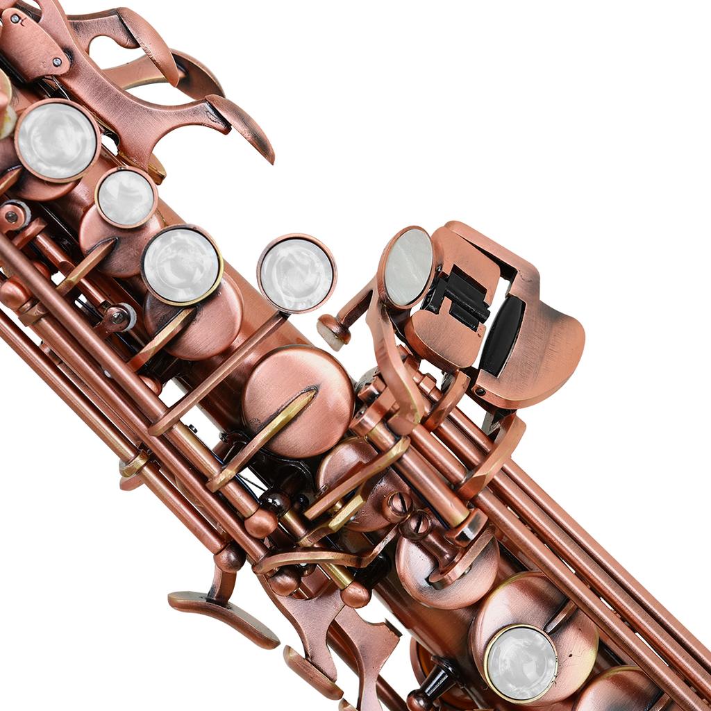 Soprano Saxophone Straight Bb Soprano Sax Set Brass Body Woodwind Instrument With Case Cleaning Cloth Reed Straps Accessories