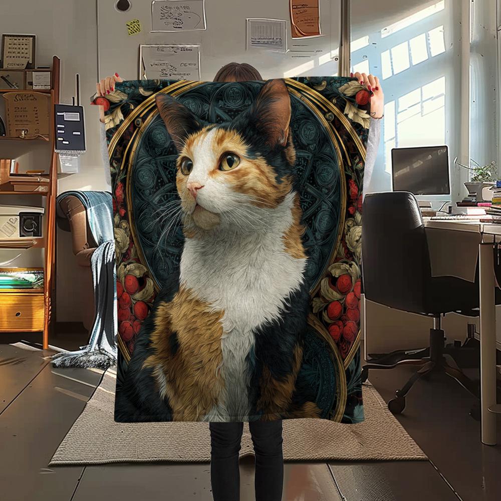 Plush Cats  Print Flannel Blanket, High quality Comfortable for All Seasons, Home Decor, Warmth and Comfort