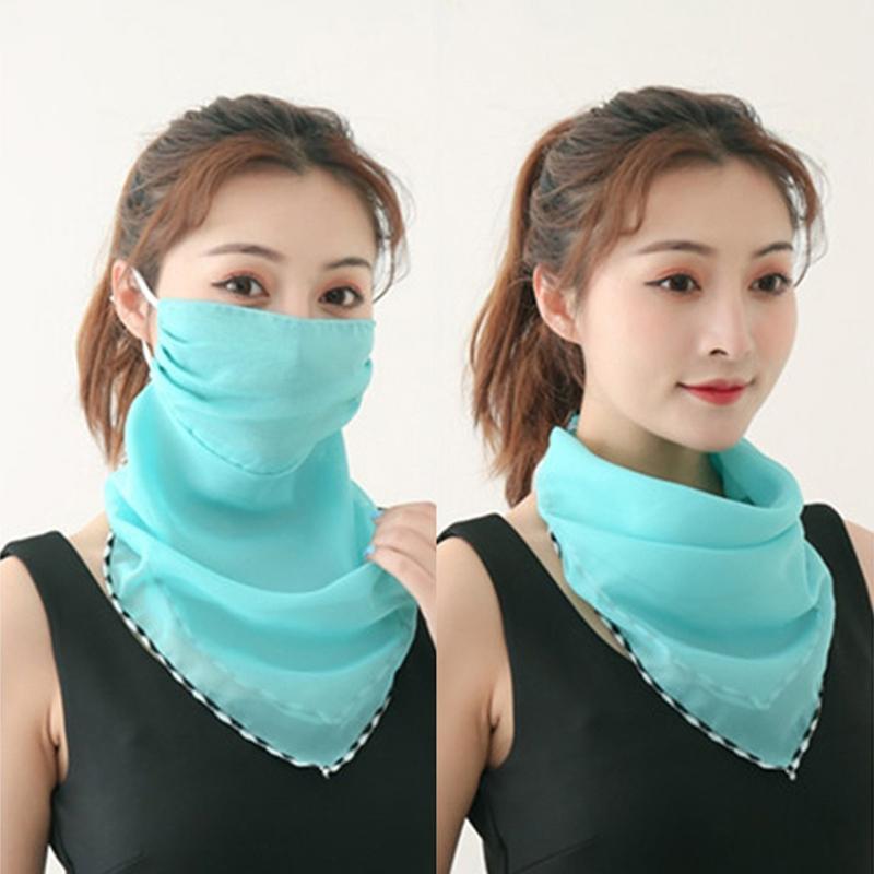 

Женская маска Шарф Защитная маска от солнца Пылезащитные уличные вешалки для ушей Шелковый шарф