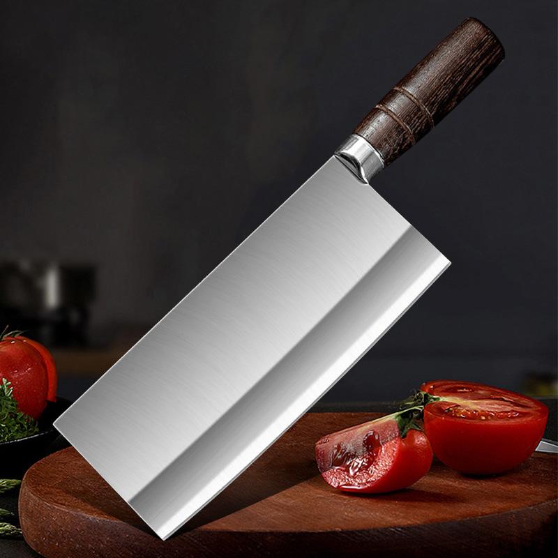 8 inch Kitchen Cleaver Slicing Chopping Knife Stainless Steel Boning Meat Knife Wood Handle Chinese Butcher Knife Cooking