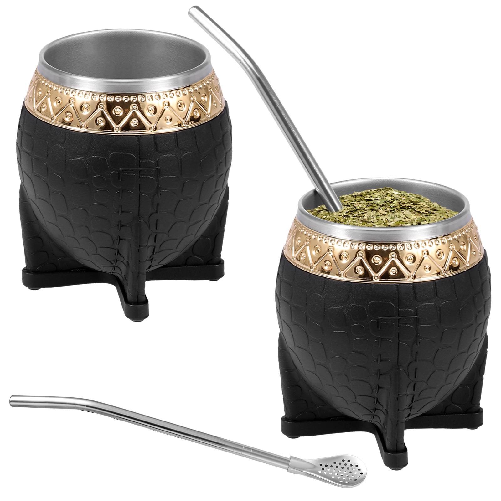 

1/2 шт. Чашка для чаю Yerba Mate Набір чашок для Yerba Mate з нержавіючої сталі 230 мл/240 мл Кружки для чаю та кави Двошарова чашка для чаю для дому та офісу