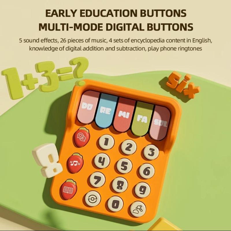 Giocattoli Telefonici Musicali in Inglese per Bambini Apprendimento Precoce Musicali Cartoni Animati Telefonini Giocattolo Educazione Bambini