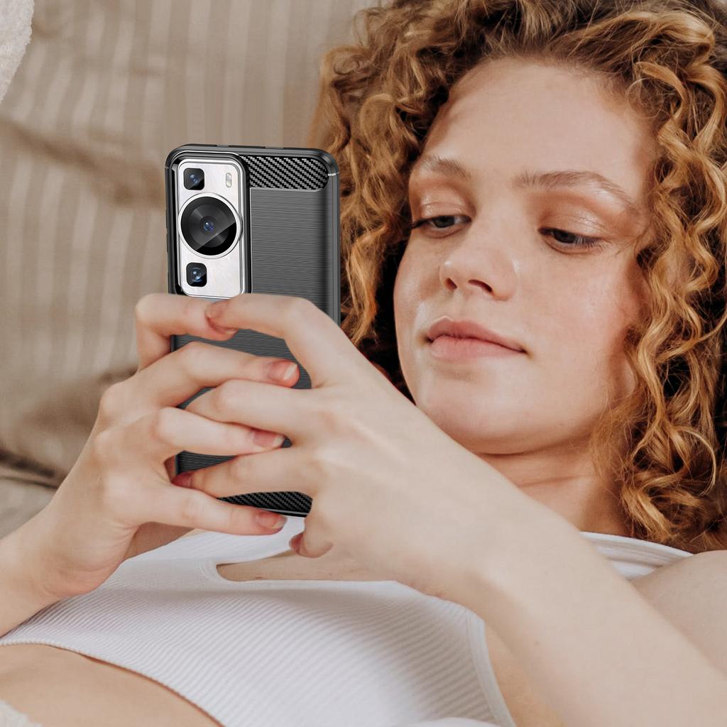Stoßfeste Handyhülle für Huawei P60 Pro P60pro Luxus Silikon Rückseite für p60 Weiche Kohlefaserhüllen Coque Fundas