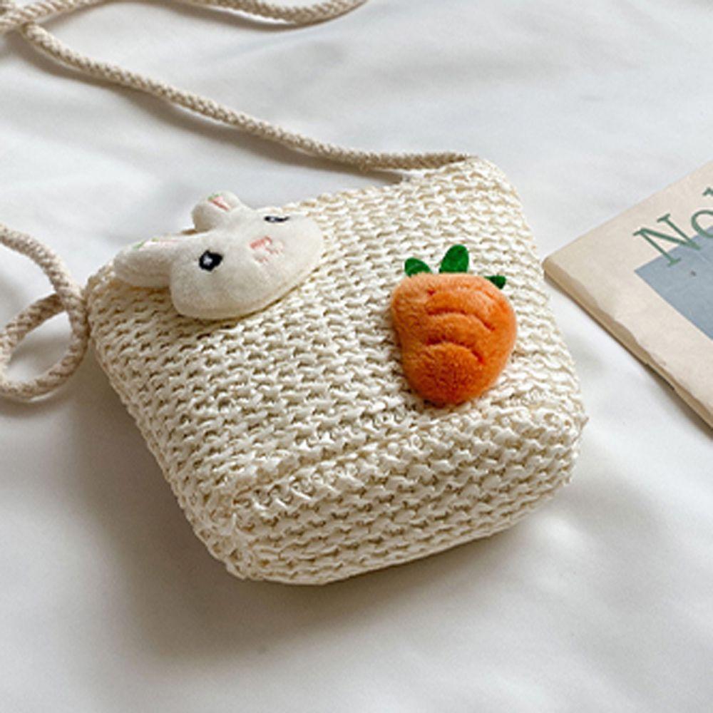 Small Lovely Fruit Cute Cartoon Children's Straw Bag Bohemian Wallet Woven Korean Style Handbag